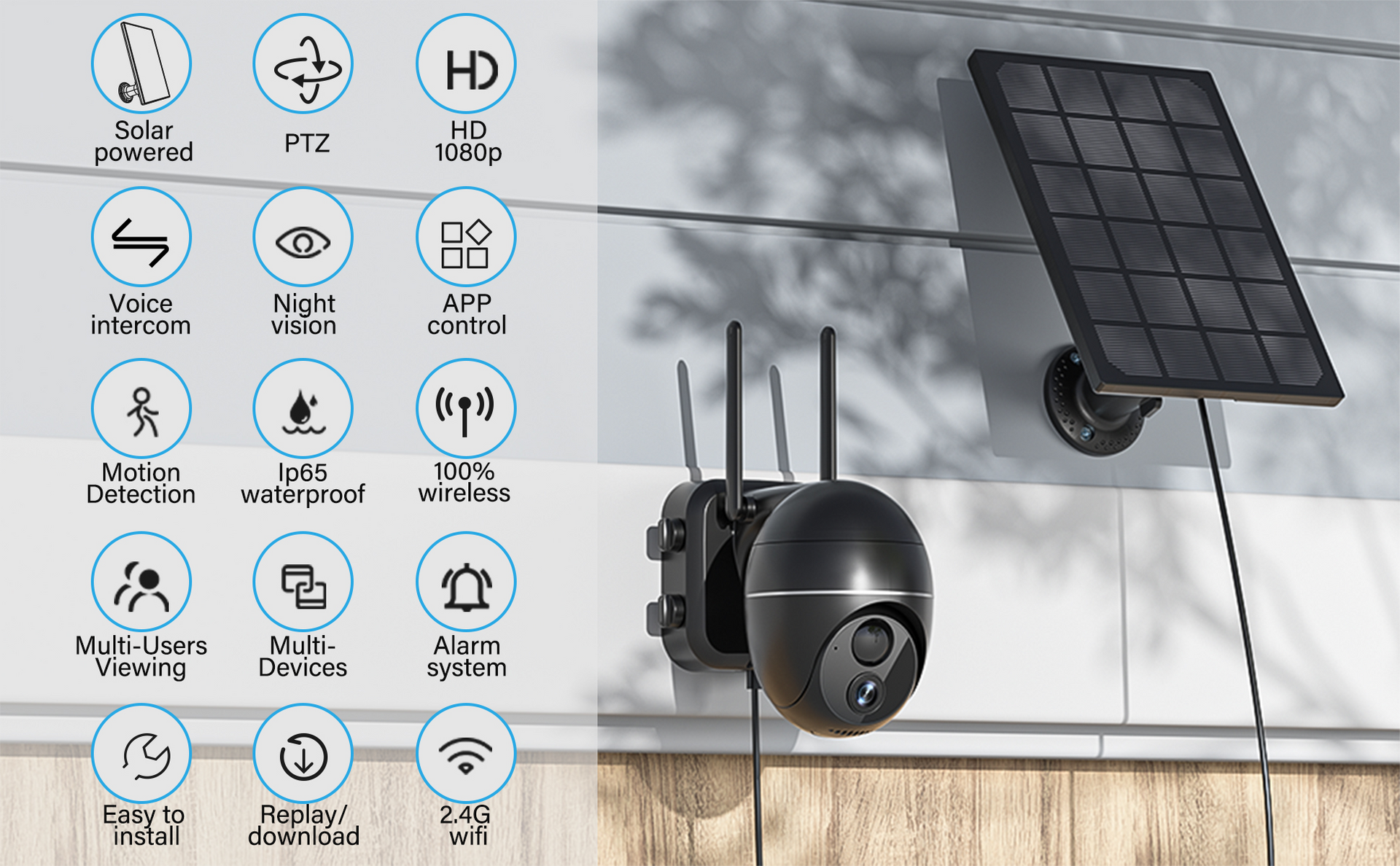 Load video: Elemage ZS-GX4S 1080p HD Solar Outdoor Security Camera Video